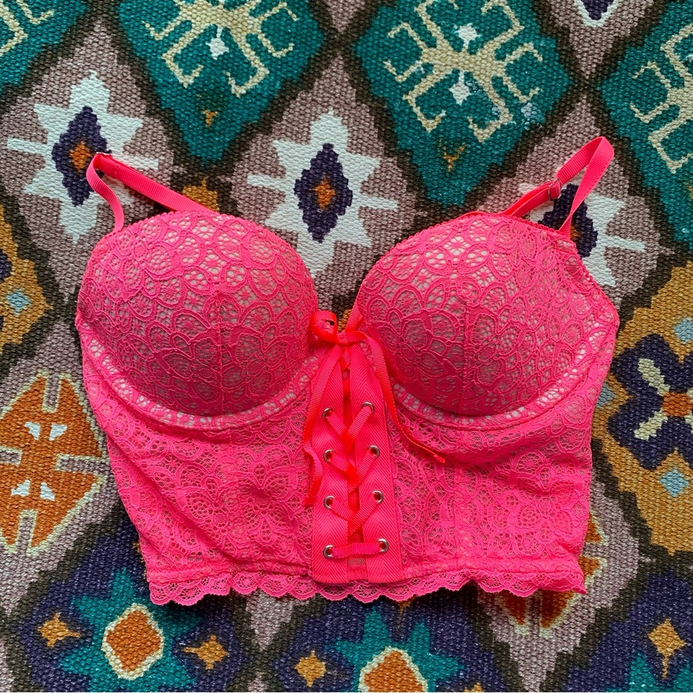 Victoria’s Secret Demi Corset Pink Sexy Push Up Women’s Size 34C
